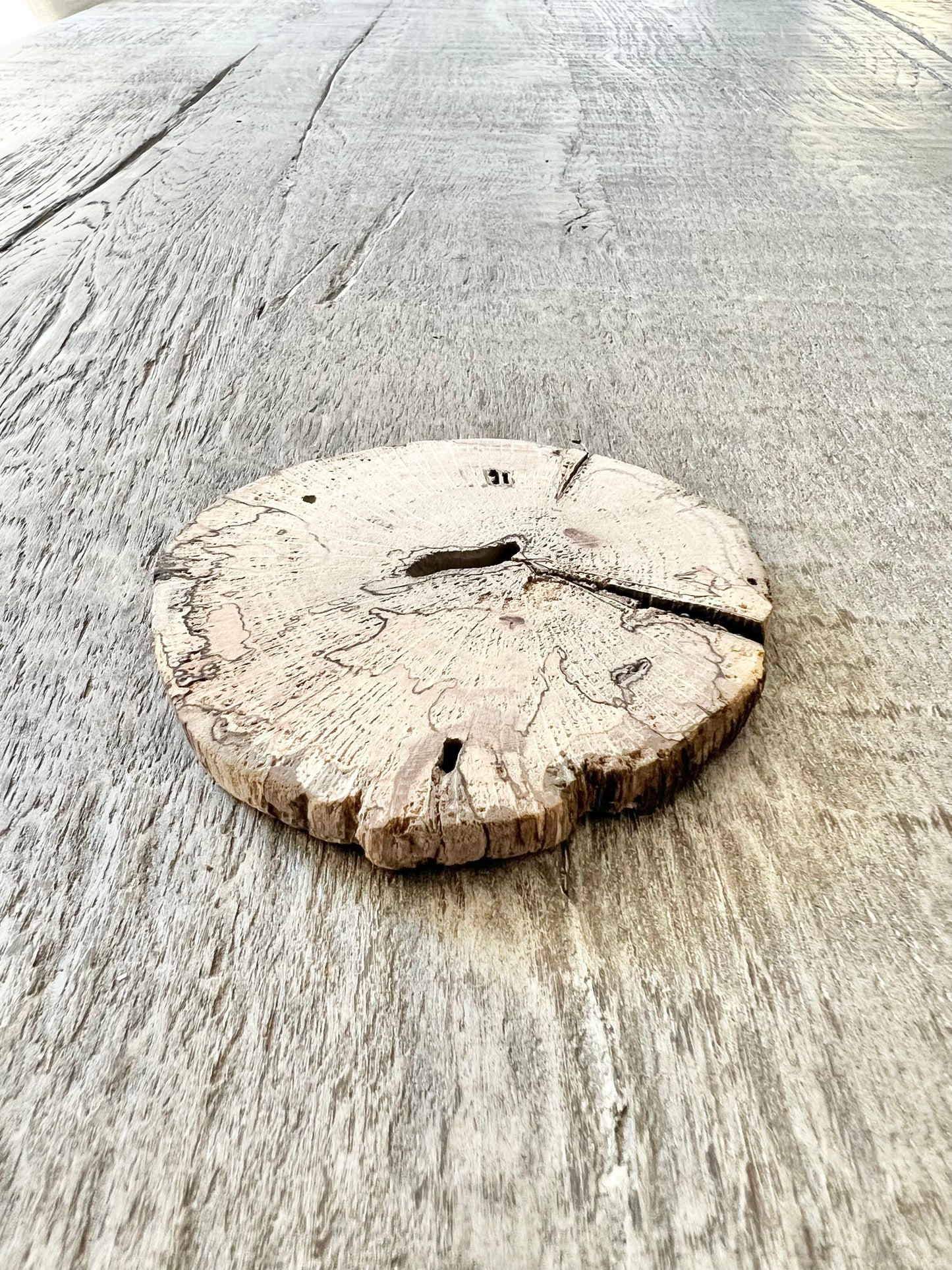 Round Wood Live Edge Coasters Set