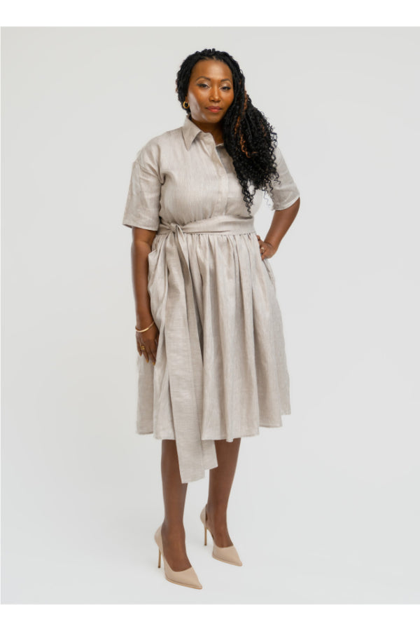 the Hemp Short Sleeve Shirt Dress