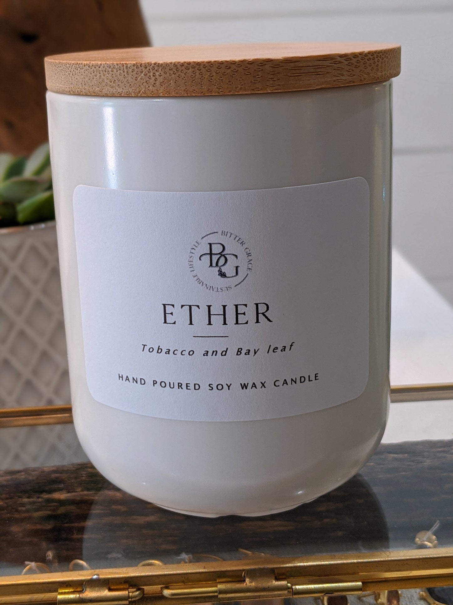 ETHER Tobacco + Bay Leaf Candle
