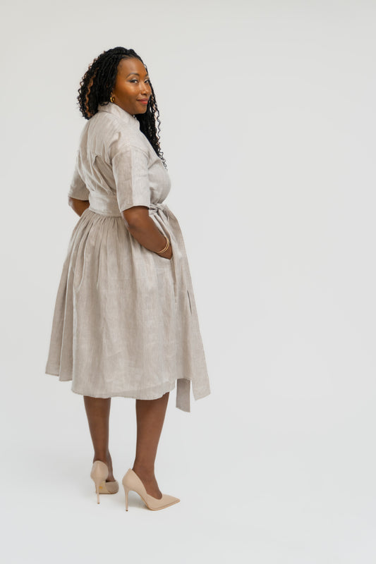 the Hemp Short Sleeve Shirt Dress