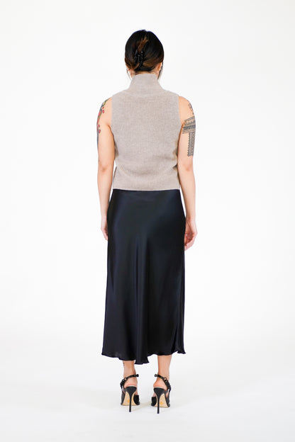 Cashmere Sleeveless Mock Neck Top