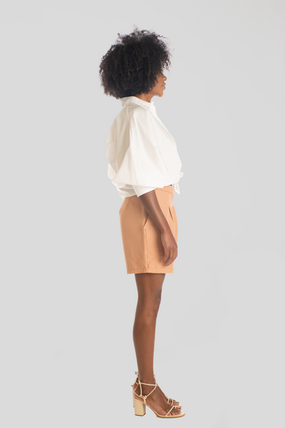 the Cotton & Linen Pleated Shorts