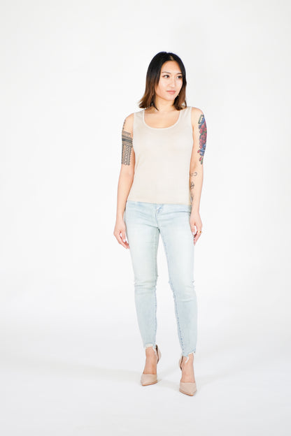 Silk/Wool/Cashmere Scoop Neck Tank