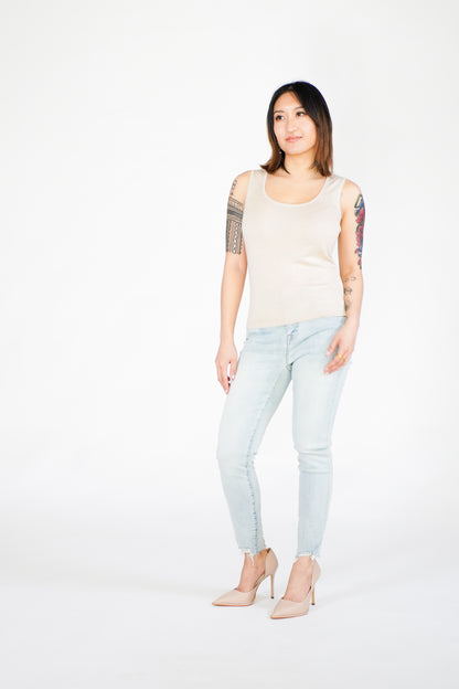 Silk/Wool/Cashmere Scoop Neck Tank