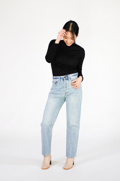 Silk/Wool/Cashmere Fitted Turtleneck Top