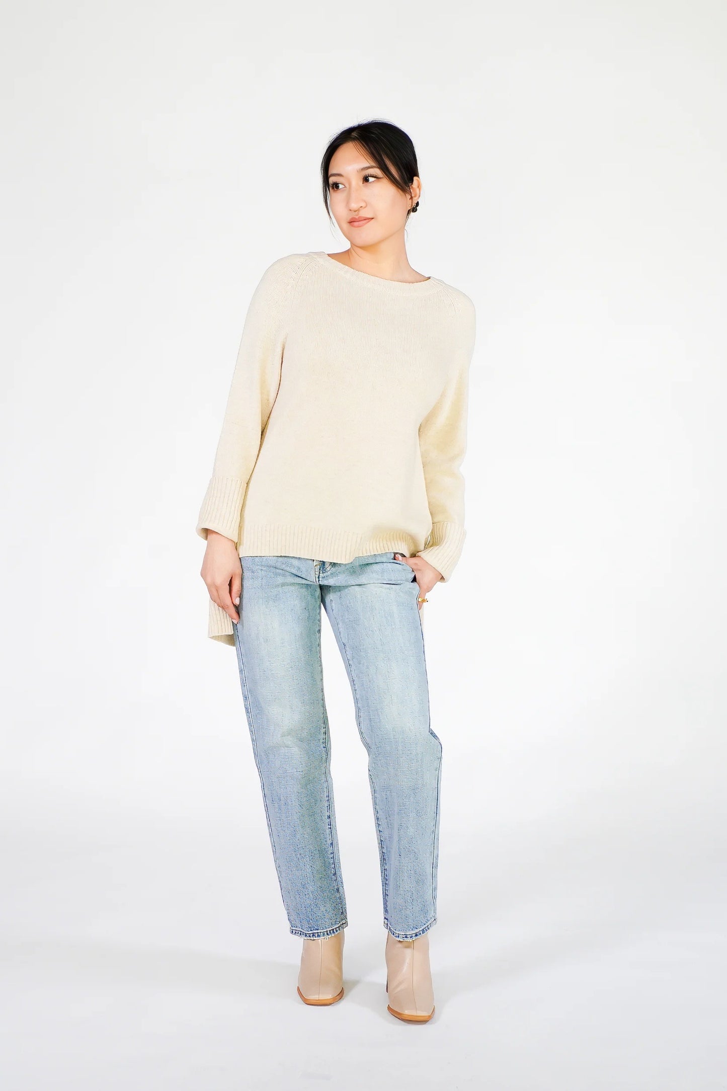 Cashmere Backslit Sweater