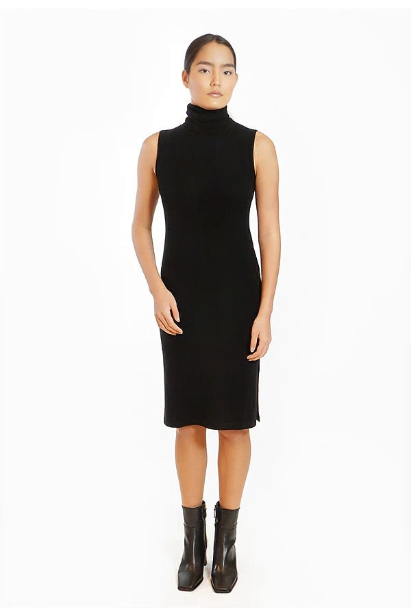 100% Cashmere Sleeveless Turtleneck Dress – Bitter Grace