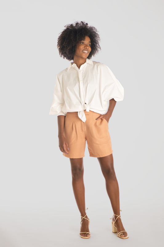 the Cotton & Linen Pleated Shorts